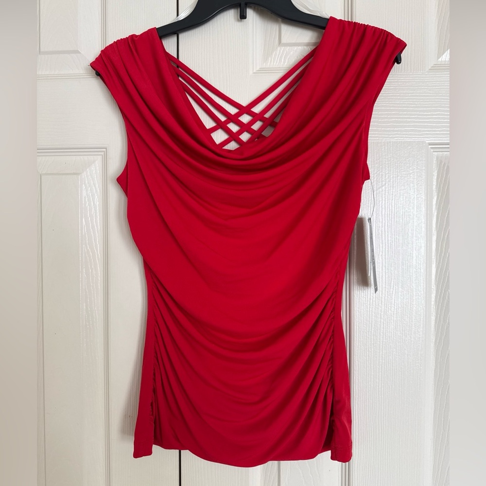 A BYER Red Sleeveless Cowl Neck Blouse Top Size Small-NWT $44.00